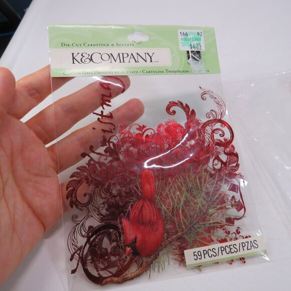 K & Company Dark Red Metallic Acetate w silver backed stickers 1 new 1 opened pk - Picture 4 of 10